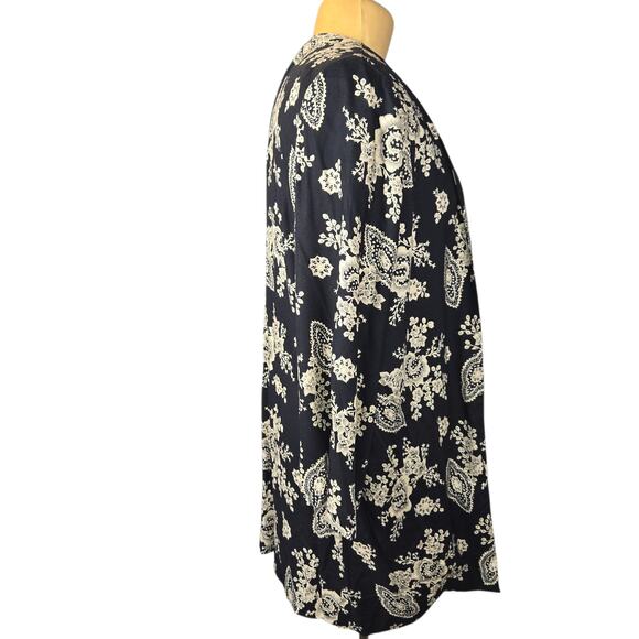 Lew Magram New York Vintage Floral Paisley Open Front Cardigan Size 14 USA Union - Picture 4 of 13